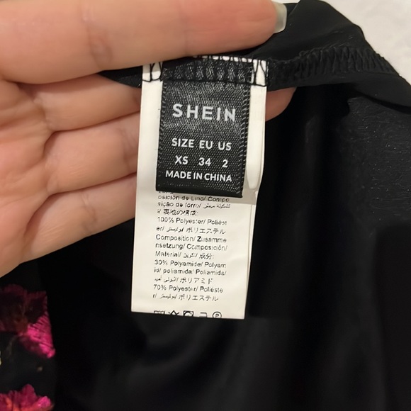 Floral Embroidery Tie Shoulder Backless Mesh Mini Dress Size XS - Picture 5 of 5